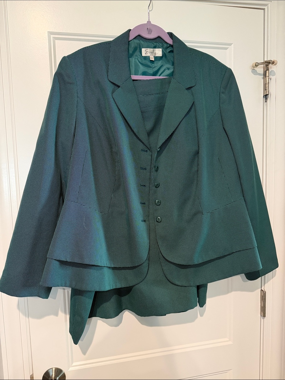Emily Women's Dark Teal Suit with Blazer Jacket and Matching skirt